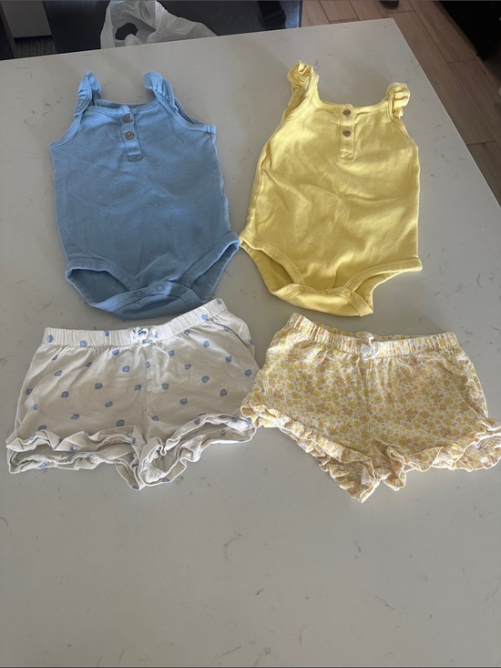 Carter's Other - Blue & Yellow Toddler Onesie and Shorts Sets
